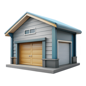 sought-after creative Garage door, sectional, residential architecture with Transparent Background perfect clarity png