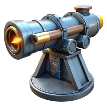 wonderful dynamic victorian Laser cannon, large barrel, targeting system with Transparent Background original png