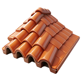 picturesque remarkable Terracotta roof tile, weathered, Mediterranean style with Transparent Background png