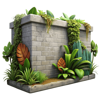 wonderful artistic Graffiti Covered Wall with Vines Isolated Urban Style detailed png