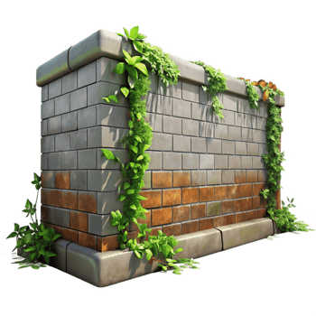 impressive vintage Graffiti Covered Wall with Vines Isolated Urban Style detailed png