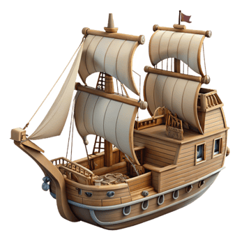 stunning abstract Grand Galleon Cutout with Detailed Rigging Transparent Background high resolution png
