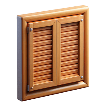 breathtaking dynamic avant-garde Window shutter, wooden, closed position with Transparent Background ultra HD png