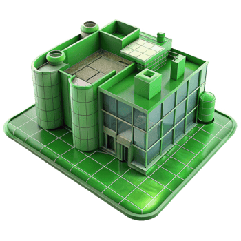 dramatic abstract Green Building Blueprint Top View Transparent Background original png
