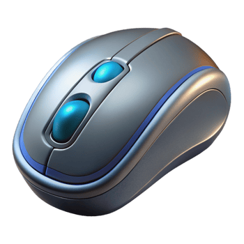 bold glorious Isolated cutout, photorealistic render of a single, advanced gaming mouse, intricate button layout and textured grip with Transparent Background precision png