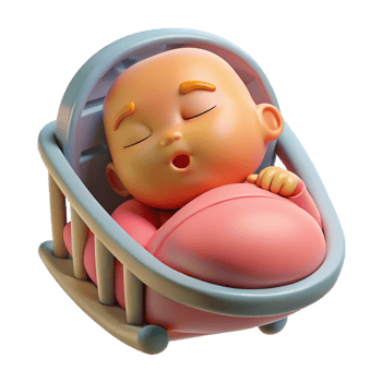 mesmerizing gothic Sleeping baby in a crib, newborn portrait, with Transparent Background 8K png