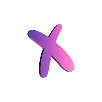 3d X in Pink png