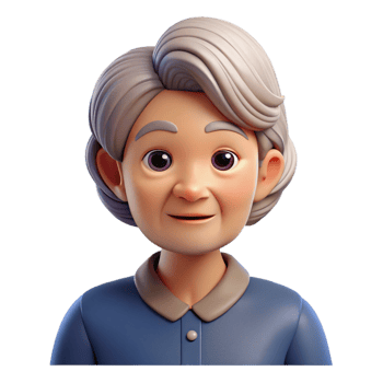 sought-after vintage Elderly woman with wrinkles, aging portrait, with Transparent Background original png