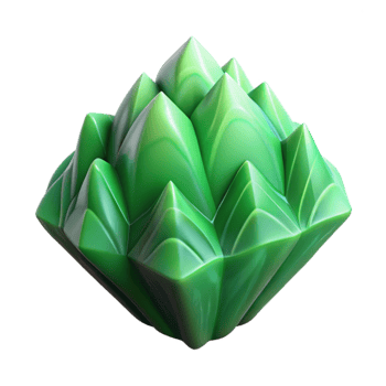 beautiful artistic Green Hues Fractal Fjord Isolated Element Side Angle genuine png