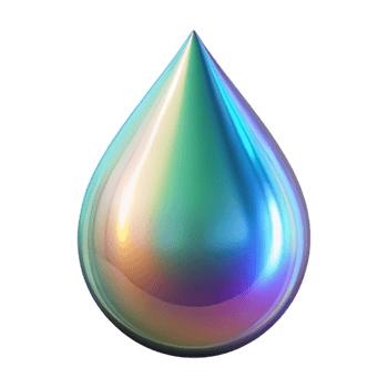 spectacular quintessential A single, floating teardrop with iridescent colors with Transparent Background png