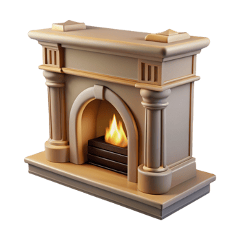 captivating acclaimed Georgian style fireplace mantel, with Transparent Background png