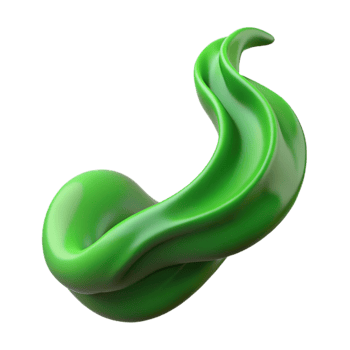vibrant classic Green Smoke Wave Isolated Element with Undulating Shape detailed png