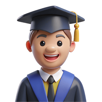 picturesque industrial Happy graduate, cap and gown, with Transparent Background premium png