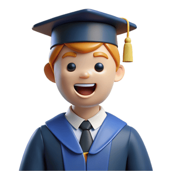 exceptional classic Happy graduate, cap and gown, with Transparent Background premium png
