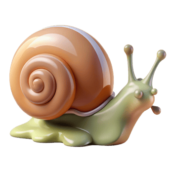 dramatic exquisite Hyper-specific concept art style render of a single snail, shell visible, leaving slime trail trail cropped, isolated cutout, with Transparent Background handcrafted png