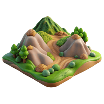 elegant artistic Green Terrain Isolated Terra Verde Landscape Top View high quality png