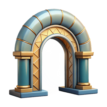 fascinating avant-garde Art Deco doorway arch, stylized geometric design with Transparent Background top-tier png