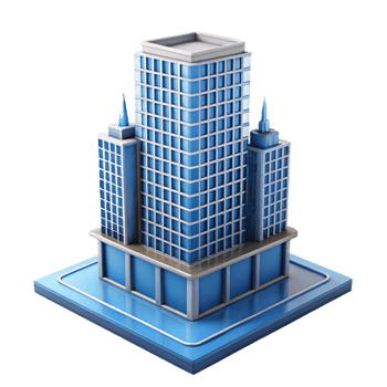 striking minimalist Modern skyscraper architectural model with Transparent Background authentic png