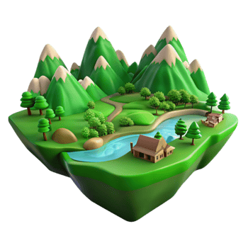 magnificent creative Green Valley Panorama Cutout with Clear Sky high quality png