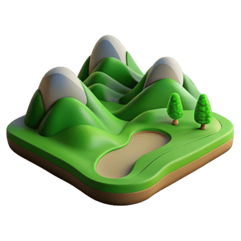 magnificent artistic Green Valley Transparent Background Rolling Hills Perspective original png