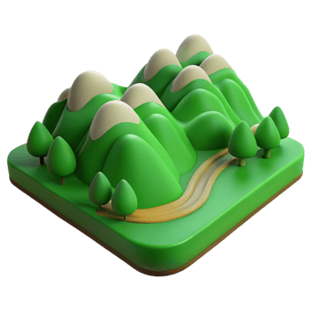 impressive abstract Green Valley Transparent Background Rolling Hills Perspective exclusive png