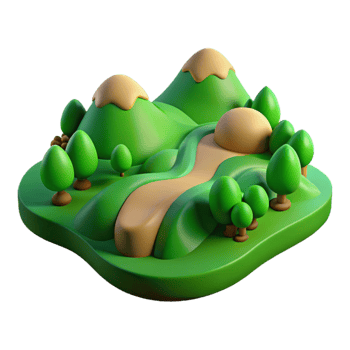 impressive classic Green Valley Transparent Background Rolling Hills Perspective png
