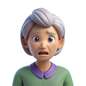 memorable gothic Worried senior woman, concerned expression, with Transparent Background professional png
