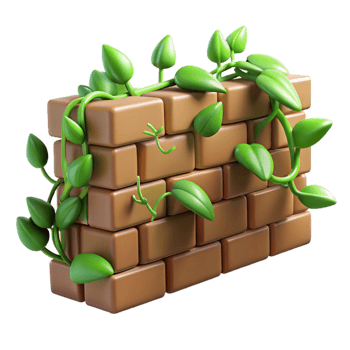 stunning traditional Green Vines Climbing Brick Wall Cutout Transparent Background high quality png