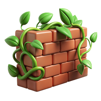 magnificent creative Green Vines on Red Brick Wall Element Isolated authentic png