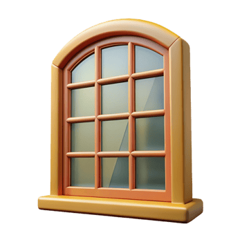 extraordinary traditional Georgian window frame, multi-paned sash with Transparent Background 4K png