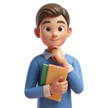 sumptuous harmonious tropical Thinking student, holding books, with Transparent Background authentic png