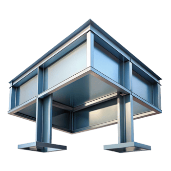 nostalgic pristine Modern steel beam, industrial construction with Transparent Background exclusive png