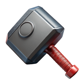 fascinating standout Thor's Hammer, Mjolnir, powerful weapon with Transparent Background png