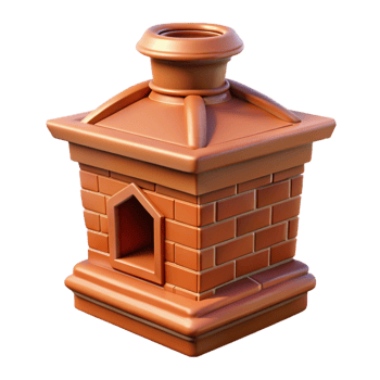 wonderful melancholic gothic Tudor chimney pot, ornate terracotta with Transparent Background genuine png