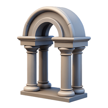 signature contemporary Roman arch, keystone detail with Transparent Background museum quality png