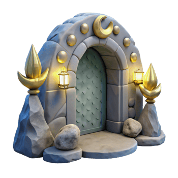 extraordinary minimalist Grotto Entrance with Moonbeams Transparent Background professional png