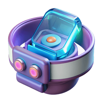 enchanting inspired Concept art style rendering of a futuristic, holographic, wrist-mounted computer interface Isolated cutout with Transparent Background png
