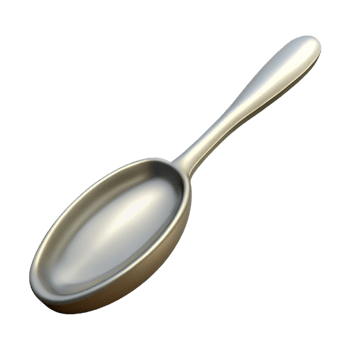 romantic spectacular Concept art style, isolated cutout of a single silver tablespoon with Transparent Background gallery standard png
