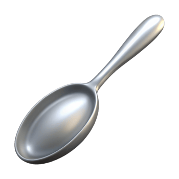 breathtaking signature Concept art style, isolated cutout of a single silver tablespoon with Transparent Background png