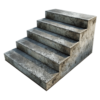 beautiful minimalist Grunge Concrete Step Texture Cutout with Dark Stains genuine png