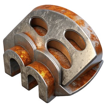 serene creative Grunge Metal Gear Texture Cutout with Rust and Wear original png