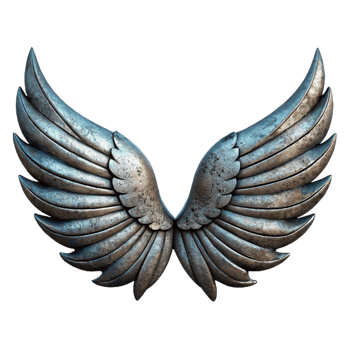 vibrant rustic Grunge Metal Wings Transparent Graphic high quality png