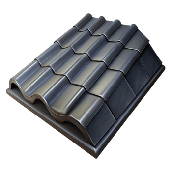 glorious intense minimalist Slate roof tile, dark grey textured with Transparent Background authentic png
