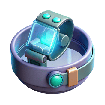 spectacular exceptional Concept art style rendering of a futuristic, holographic, wrist-mounted computer interface Isolated cutout with Transparent Background png