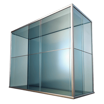 picturesque renaissance Glass curtain wall panel, reflective surface with Transparent Background impeccable png