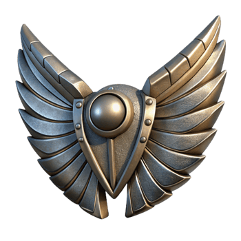 elegant abstract Gunmetal Mechanical Wings Folded Position Element original png