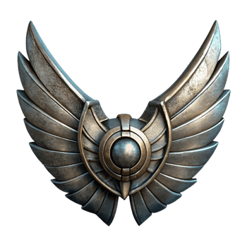 serene abstract Gunmetal Mechanical Wings Folded Position Element png