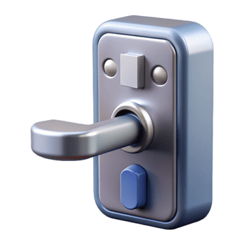 radiant playful retro Door lock, modern keyless entry with Transparent Background museum quality png