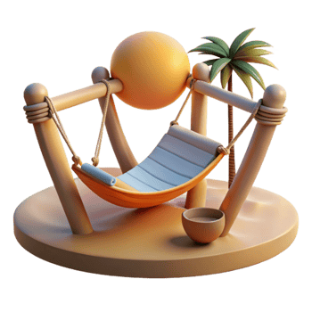 serene abstract Hammock at Sunset Cutout Relaxing Beach Scene Isolated professional png