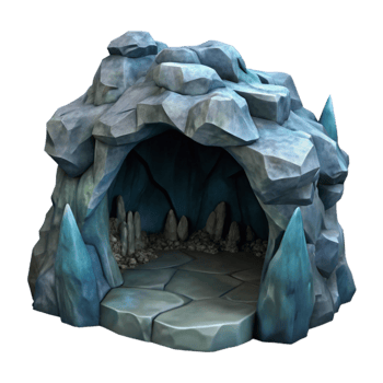 impressive creative Hidden Depths Cave Cutout with Dramatic Lighting genuine png
